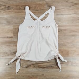 🔺️Umgee Cream Knotted Lightweight Sleeveless Top Small